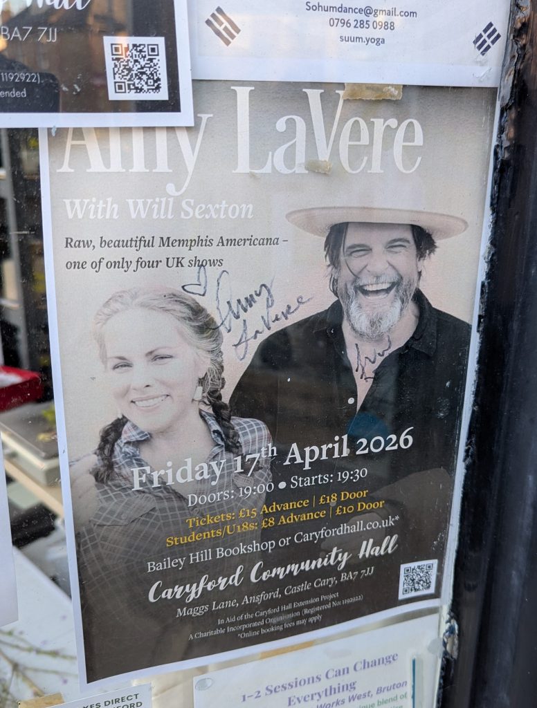 Event poster in the 'Unwrapped' shop signed by Amy and Will